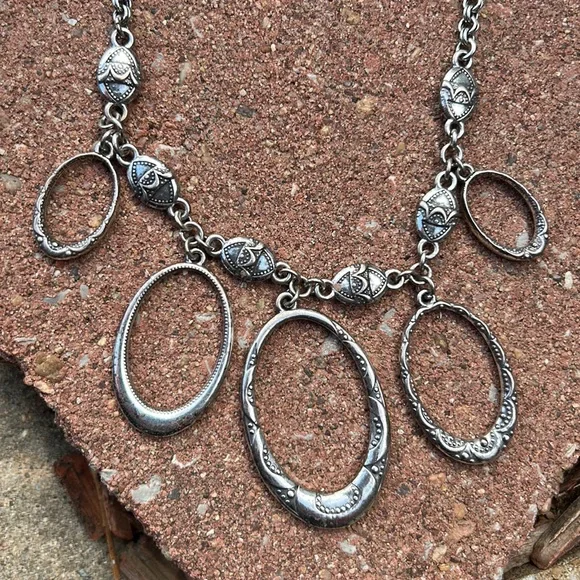 Brighton Retired Silver Etched 18” Loop Necklace - Picture 6 of 8